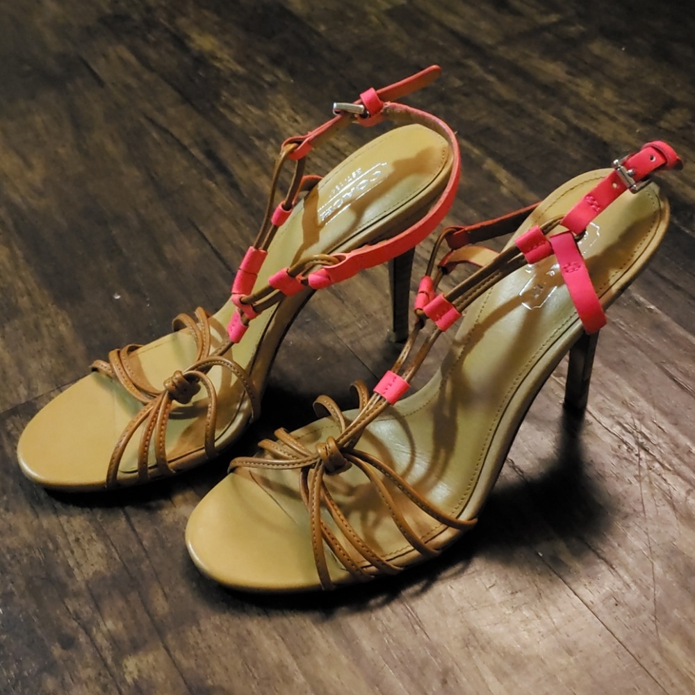 Coach hot pink sandals